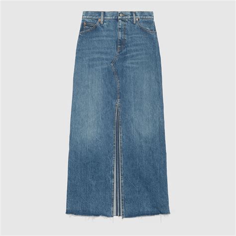 Organic denim skirt with Horsebit 